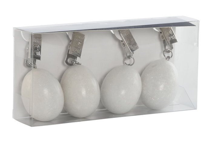 DKD Home Decor Set de 4 Piezas Mármol y Metal Blanco