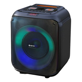 Denver BPS-250 Altavoz Portátil Estéreo Bluetooth 5.0 40W 8 Pulgadas 3600 mAh Negro con Iluminación LED y Micrófono