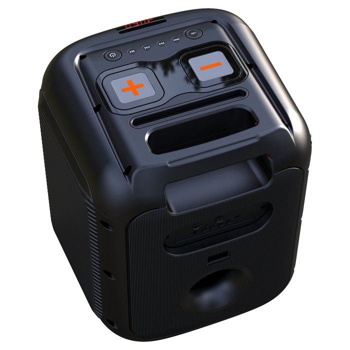 Denver BPS-250 Altavoz Portátil Estéreo Bluetooth 5.0 40W 8 Pulgadas 3600 mAh Negro con Iluminación LED y Micrófono