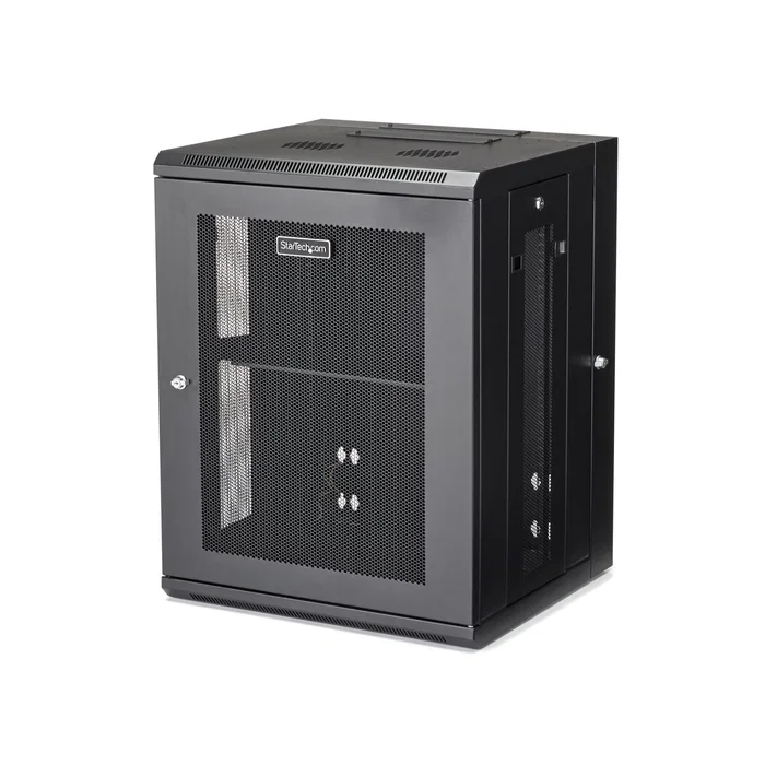 StarTech.com Armario Rack de Pared 15U 19 Pulgadas 4 Columnas con Estante 1U - Bastidor Ventilado Montaje en Pared, Gestión de Cables, 90 kg, Negro StarTech.com Armario Rack de Pared 15U 19 Pulgadas 4 Columnas con Estante 1U - Bastidor Ventilado Montaje en Pared, Gestión de Cables, 90 kg, Negro
