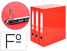 Liderpapel Modulo liderpapel 3 archivador folio 2 anillas mixtas 40mm rojo