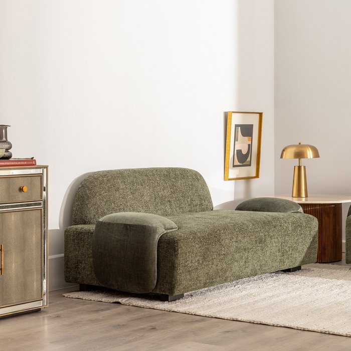 Sofá Verde Tejido Salón 180 X 92 X 70 cm