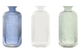 DKD Home Decor Jarrón de Cristal Surtido 9x9x21 cm