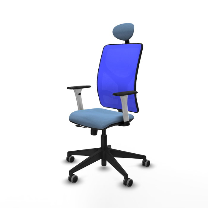 PIQUERAS Y CRESPO Silla de oficina Motilla con mecanismo Sincro/Traslack, Azul cielo y Azul