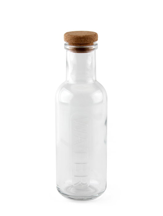 La Mediterranea Botella Vidrio Water T/Corcho 1L 8.7x8.7x27.8 cm (24 Unidades)