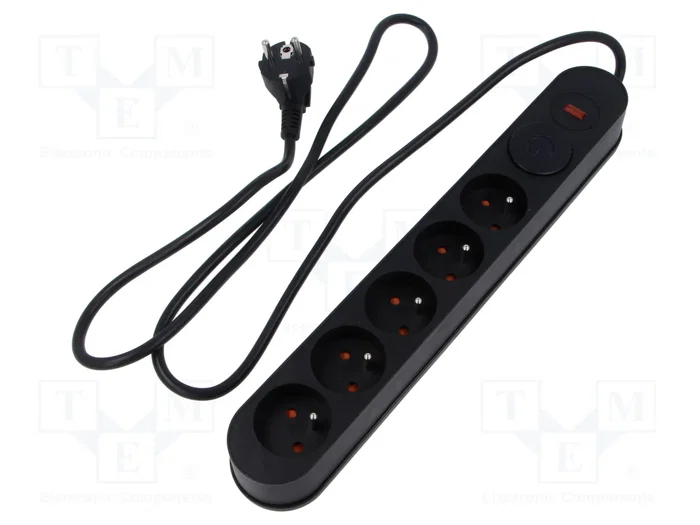 PLASTROL Regleta de alimentación con 5 tomas y cable de 1,5m PLASTROL Regleta de alimentación con 5 tomas y cable de 1,5m