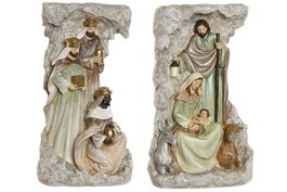 DKD Home Decor Nacimiento de Resina Multicolor Surtido de 2 Unidades