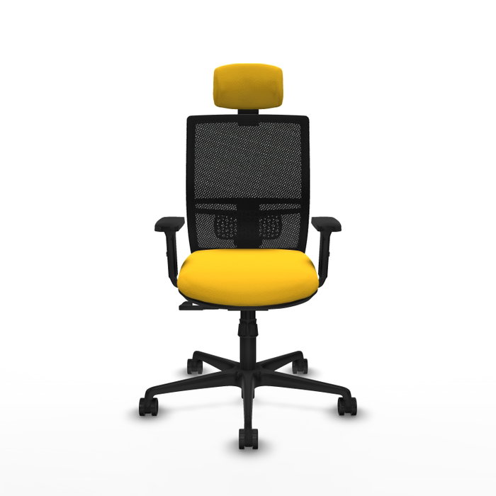 PIQUERAS Y CRESPO Silla de oficina Yunquera con mecanismo Sincro, Amarillo y Negro
