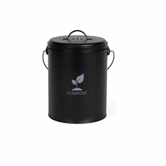 Livoo Cubo de compostaje de cocina negro de 6 l - MES154N