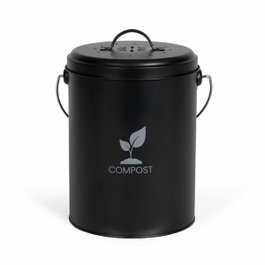 Livoo Cubo de compostaje de cocina negro de 6 l - MES154N