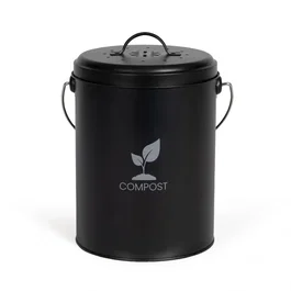 Livoo Cubo de compostaje de cocina negro MES154N, 6 l