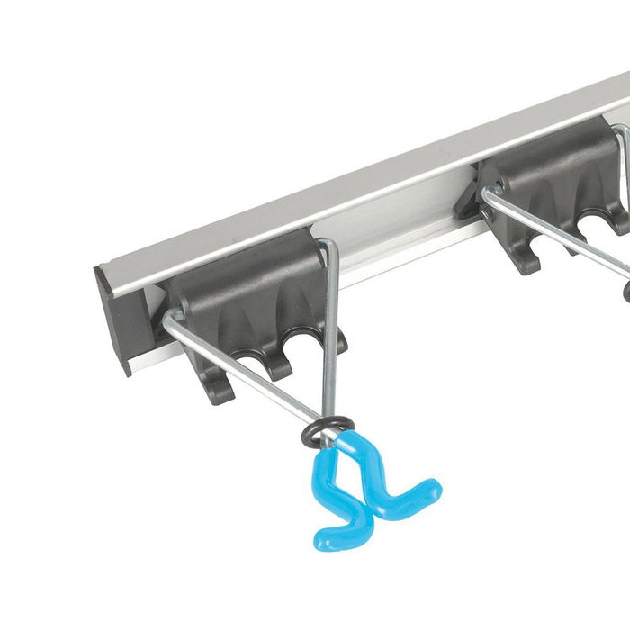 Cellfast Colgador de Herramientas de Jardín de Aluminio, 4 Asas Autoblocantes, Capacidad 10 kg, Anchura 505 mm