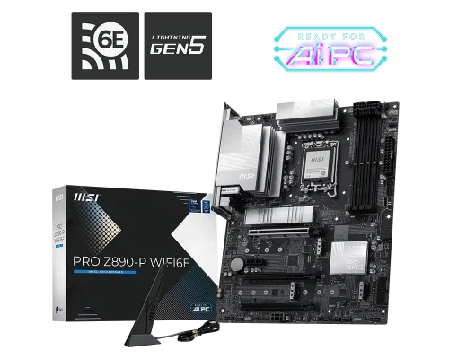 MSI PRO Z890-P WIFI6E Placa Base ATX LGA1851 Intel Z890 DDR5 256GB PCIe 5.0 M.2 WiFi 6E Bluetooth 5.3 5G LAN MSI PRO Z890-P WIFI6E Placa Base ATX LGA1851 Intel Z890 DDR5 256GB PCIe 5.0 M.2 WiFi 6E Bluetooth 5.3 5G LAN