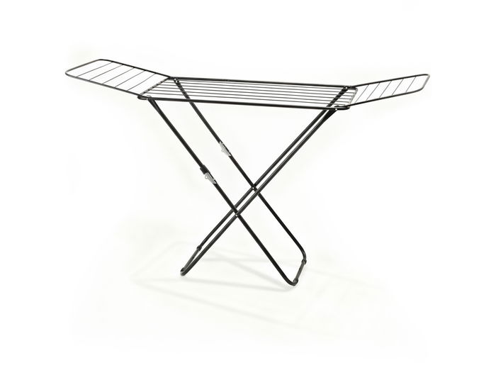 Inde Tendedero metálico extensible de 18 m, color negro brillo, largo 127 x ancho 51 x alto 3.5 cm (6 Unidades)