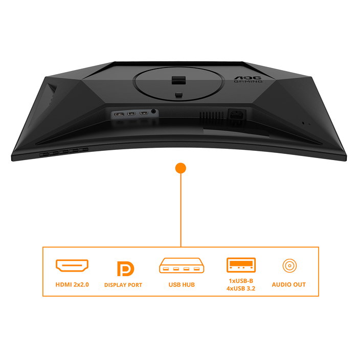 AOC C27G4ZXU - Monitor Gamer Curvo 27" Full HD, 280Hz, 1ms, FreeSync, HDR10, VA, 1500R, 2xHDMI, DP, USB Hub, Altavoces, Ajustable, Negro