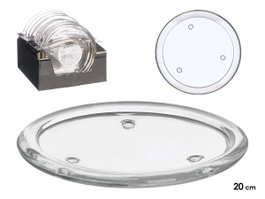 GIFTDECOR Portavelas Grande Redondo de Cristal