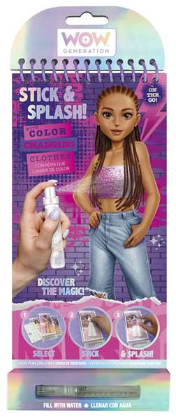 Kids Euroswan Adhesivos Acuáticos Stick & Splash, Juego de Adhesivos con Ropa que Cambia de Color para Niños a Partir de 4 Años