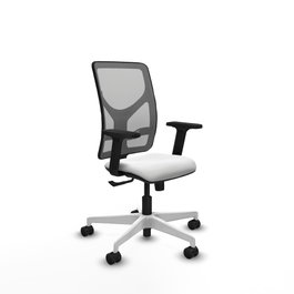 PIQUERAS Y CRESPO Silla de oficina Motilla con mecanismo Sincro, Blanco y Gris