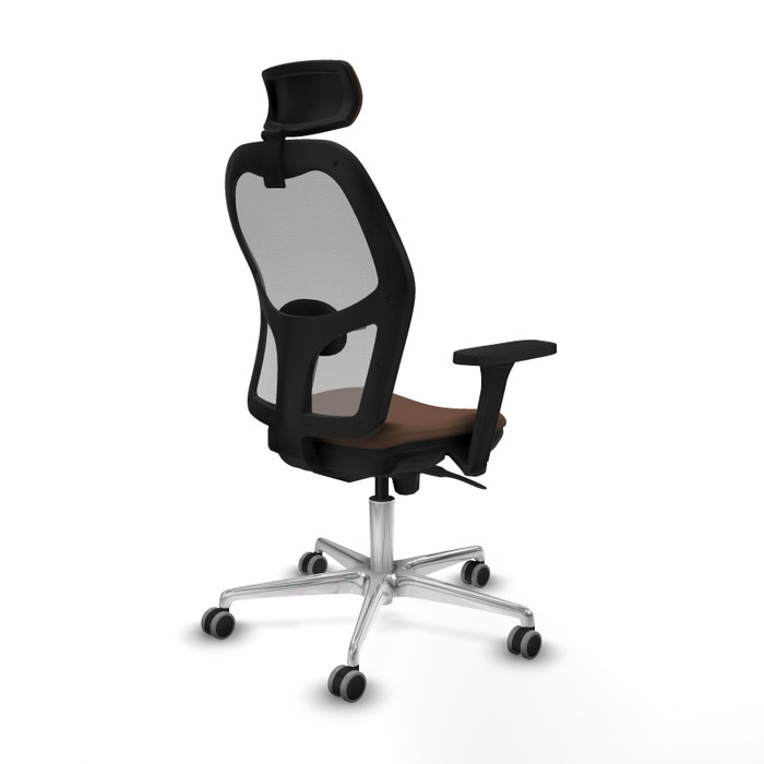 PIQUERAS Y CRESPO Silla de oficina Jorquera con mecanismo Sincro, Tela Marrón y Malla Gris PIQUERAS Y CRESPO Silla de oficina Jorquera con mecanismo Sincro, Tela Marrón y Malla Gris