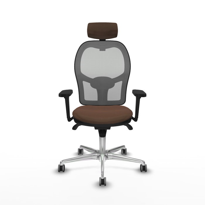 PIQUERAS Y CRESPO Silla de oficina Jorquera con mecanismo Sincro, Tela Marrón y Malla Gris PIQUERAS Y CRESPO Silla de oficina Jorquera con mecanismo Sincro, Tela Marrón y Malla Gris