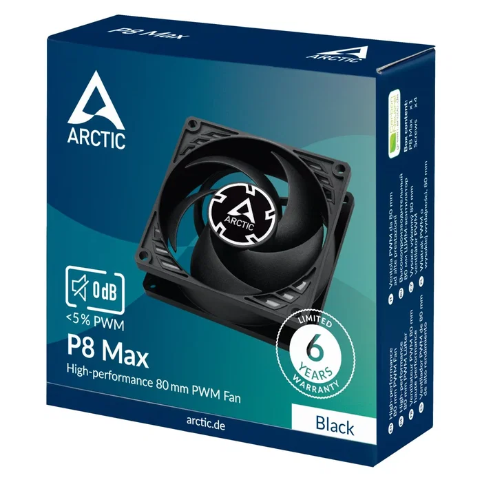 Arctic P8 Max Ventilador de Carcasa 8 cm Negro PWM Arctic P8 Max Ventilador de Carcasa 8 cm Negro PWM