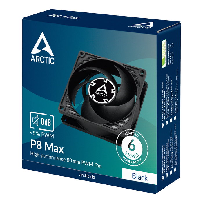ARCTIC P8 Max Ventilador de 8 cm Negro