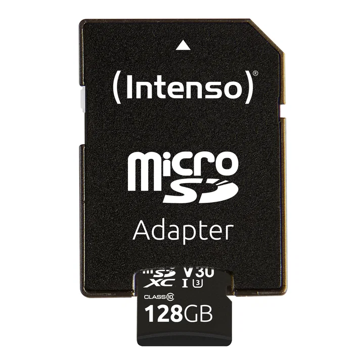 Intenso Tarjeta de Memoria microSDXC 128GB UHS-I U3/V30 Clase 10, 100 MB/s Lectura, 45 MB/s Escritura, Resistente (Agua, Golpes, Temperatura, Rayos X), Negro