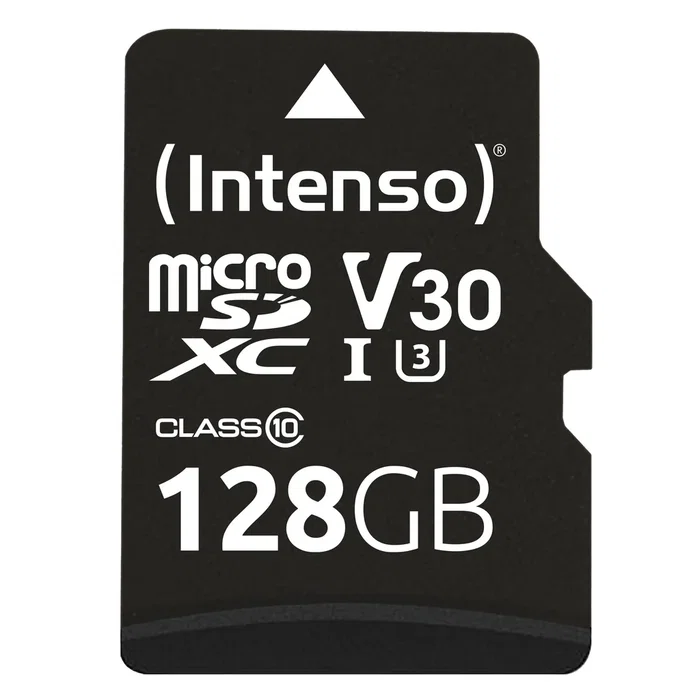 Intenso Tarjeta de Memoria microSDXC 128GB UHS-I U3/V30 Clase 10, 100 MB/s Lectura, 45 MB/s Escritura, Resistente (Agua, Golpes, Temperatura, Rayos X), Negro