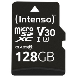 Tarjeta Memoria Micro SD Intenso 128GB Profesional UHS-I Clase 10 + Adaptador SD