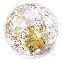 Jet Lag Balón Hinchable Dorado Transparente con Confetti 35 cm