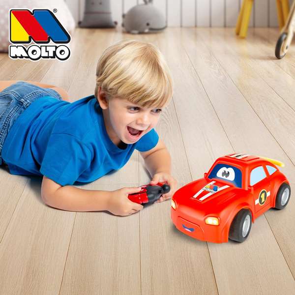Molto Coche Radio Control Baby, 4 Direcciones, Con Sonidos y Luces, Para +3 Años, Dimensiones 38.5x17x21 cm