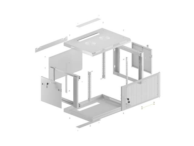 Lanberg Armario Rack 19 pulgadas 4U 600x600 gris puertas perforadas