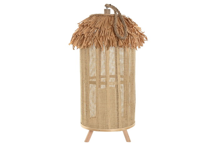 DKD Home Decor Lámpara Sobremesa Tropical Marrón 24 x 52 x 24 cm (4 Unidades)