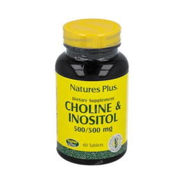 NATURES PLUS Colina + Inositol 500Mg. 60Comprimidos - Contribuye al Metabolismo Normal de Lípidos y Función Hepática