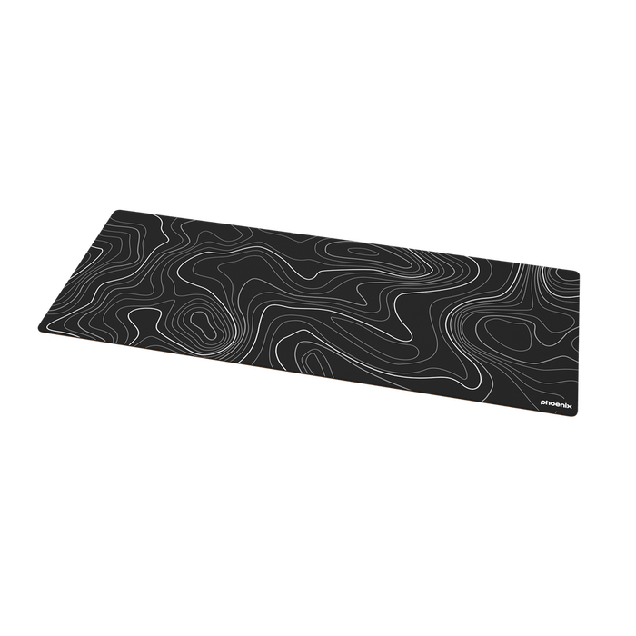 Phoenix Stratos - Alfombrilla de ratón para escritorio, superficie cuero PU, base corcho natural, tamaño grande 90x40cm, diseño topográfico Phoenix Stratos - Alfombrilla de ratón para escritorio, superficie cuero PU, base corcho natural, tamaño grande 90x40cm, diseño topográfico