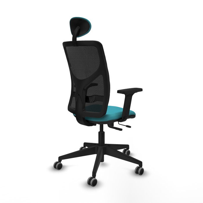 PIQUERAS Y CRESPO Silla de oficina Motilla con mecanismo Sincro/Traslack, Turquesa y Negro
