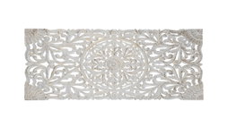DKD Home Decor Cabecero de Cama Estilo Indio con Mandala, Blanco y Dorado, 182 cm