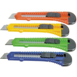 Bat Cutter Ancho Cuchilla Fracturable 18 mm Sistema Bloqueo Cuchilla Intercambiable Blister Colores Surtidos