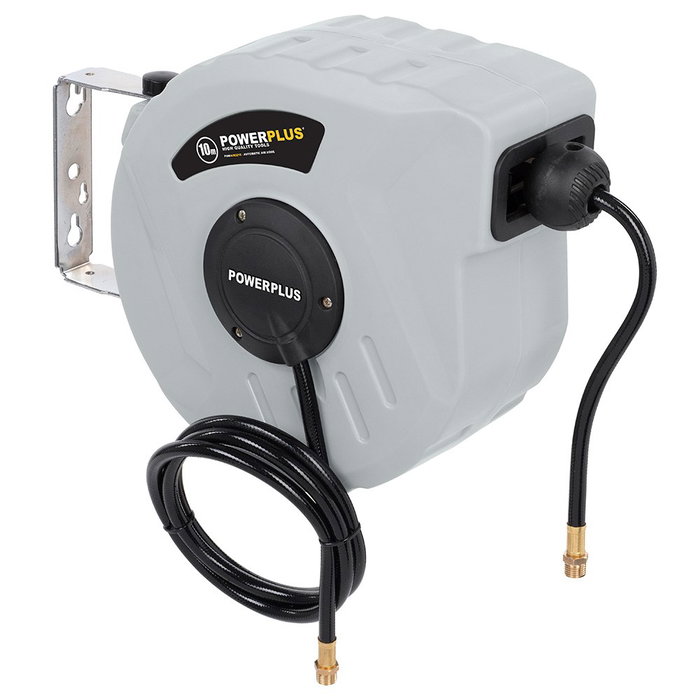 Powerplus Enrollador automático con manguera aire comprimido 10 m 12 bar Ø6,5 mm Ø10 mm Powerplus Enrollador automático con manguera aire comprimido 10 m 12 bar Ø6,5 mm Ø10 mm