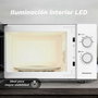 Grunkel MW-25EASY Microondas Mecánico 25L, 850W, Blanco, 5 Niveles de Potencia, Función Descongelar