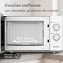 Grunkel MW-25EASY Microondas Mecánico 25L, 850W, Blanco, 5 Niveles de Potencia, Función Descongelar
