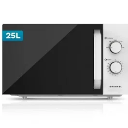 Grunkel MW-25EASY Microondas Mecánico 25 Litros 850W 5 Niveles de Potencia con Función Descongelar Temporizador 35 Minutos Bandeja de Cristal Apertura con Tirador