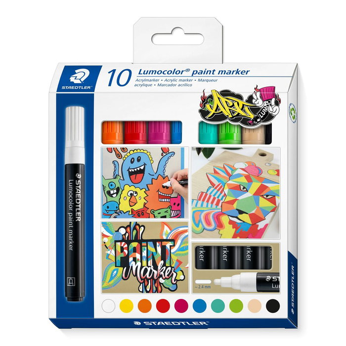 Staedtler Lumocolor 349 Marcador Acrílico Permanente Estuche 10 Unidades Staedtler Lumocolor 349 Marcador Acrílico Permanente Estuche 10 Unidades