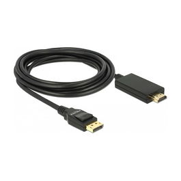 DeLOCK Cable Adaptador DisplayPort 1.2 Macho a HDMI Macho Pasivo, 4K Ultra HD 60Hz, 3 Metros, Negro - Ref. 85318