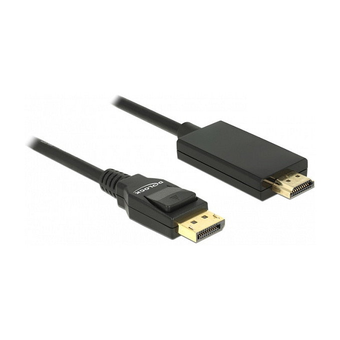 DeLOCK Cable Adaptador DisplayPort 1.2 Macho a HDMI Macho Pasivo, 4K Ultra HD 60Hz, 3 Metros, Negro - Ref. 85318
