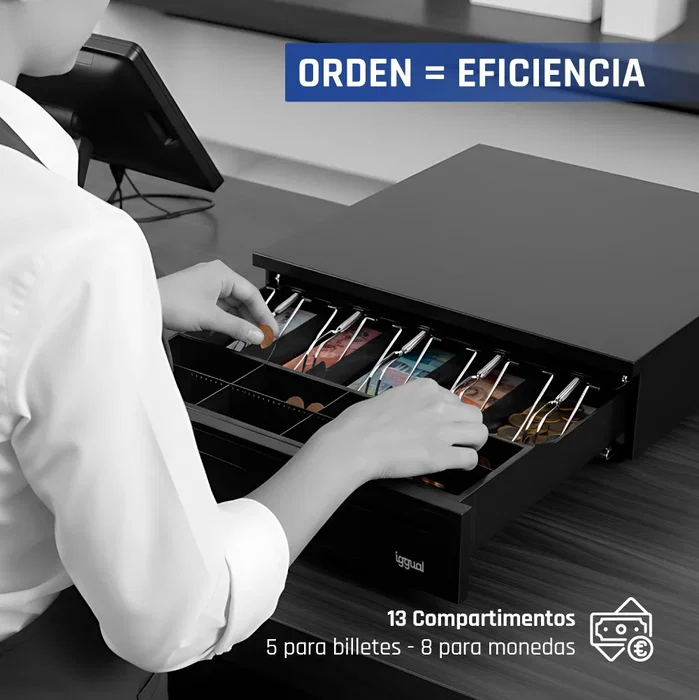 Iggual IRON-50 Cajón de efectivo Negro 5+8 Iggual IRON-50 Cajón de efectivo Negro 5+8