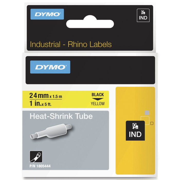 DYMO Rhino Tubo Termorretráctil 24 mm x 1,5 m Negro sobre Amarillo DYMO Rhino Tubo Termorretráctil 24 mm x 1,5 m Negro sobre Amarillo