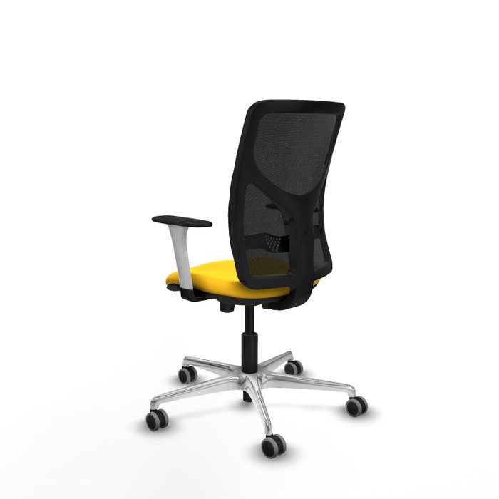 PIQUERAS Y CRESPO Silla de oficina Motilla con mecanismo Sincro/Traslack Amarillo y Negro