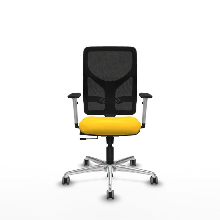PIQUERAS Y CRESPO Silla de oficina Motilla con mecanismo Sincro/Traslack Amarillo y Negro