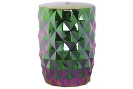 DKD Home Decor Mesita Auxiliar Fluorito Iridiscente Moderno Multicolor 33 x 45 x 33 cm